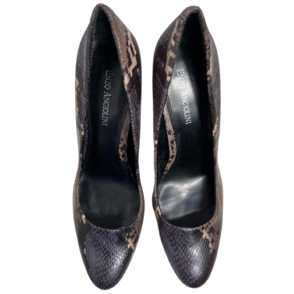 Enzo Angiolini Purple Snake Skin Print Heels